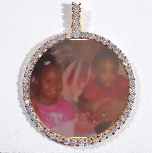 LARGE 3D CIRCLE CUSTOM PICTURE PENDANT