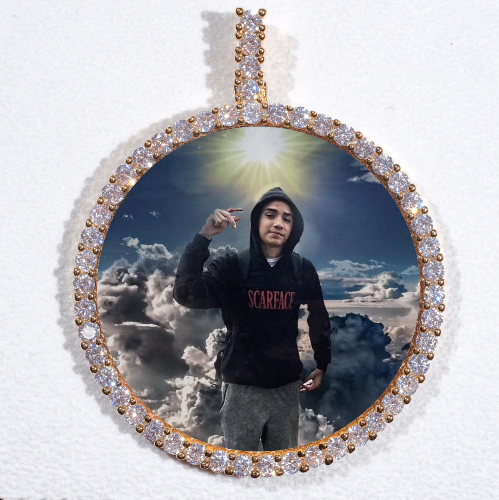 LARGE 3D CIRCLE CUSTOM PICTURE PENDANT