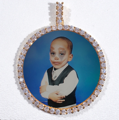 LARGE 3D CIRCLE CUSTOM PICTURE PENDANT