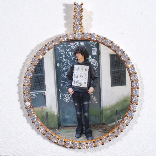 LARGE 3D CIRCLE CUSTOM PICTURE PENDANT