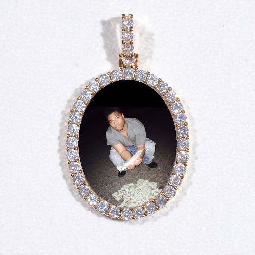 3D Oval Custom Picture Pendant