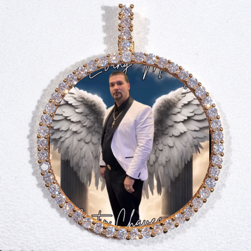 LARGE 3D CIRCLE CUSTOM PICTURE PENDANT