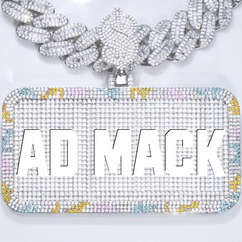CUSTOM LETTER NECKLACE 3D COLORFUL SQUARE