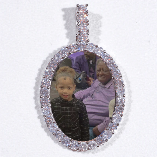Large 3D Oval Custom Picture Pendant