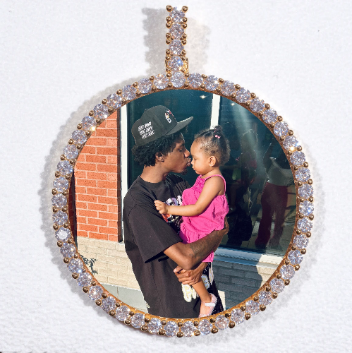 LARGE 3D CIRCLE CUSTOM PICTURE PENDANT