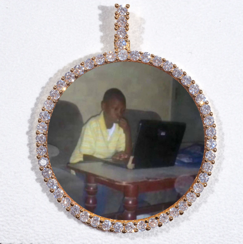 LARGE 3D CIRCLE CUSTOM PICTURE PENDANT