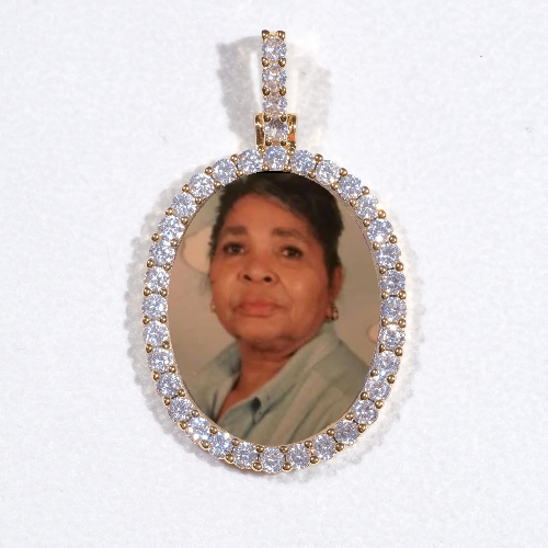 3D Oval Custom Picture Pendant