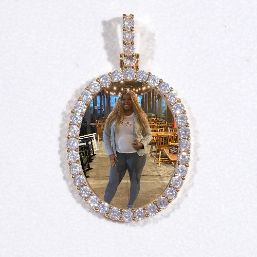 3D Oval Custom Picture Pendant