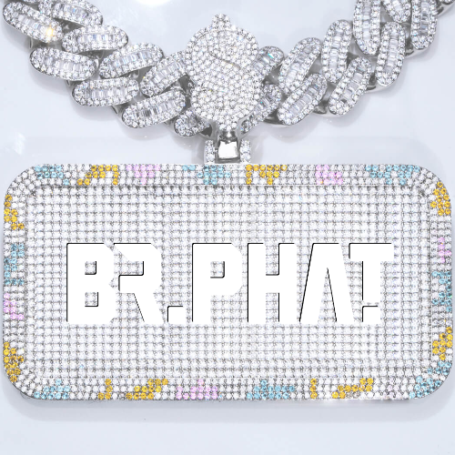 CUSTOM LETTER NECKLACE 3D COLORFUL SQUARE