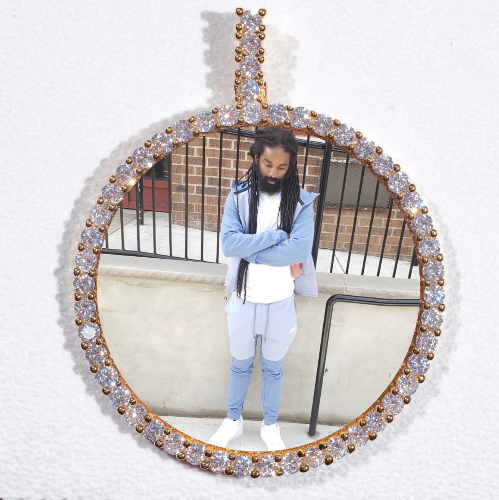 LARGE 3D CIRCLE CUSTOM PICTURE PENDANT