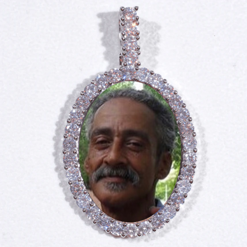 Large 3D Oval Custom Picture Pendant