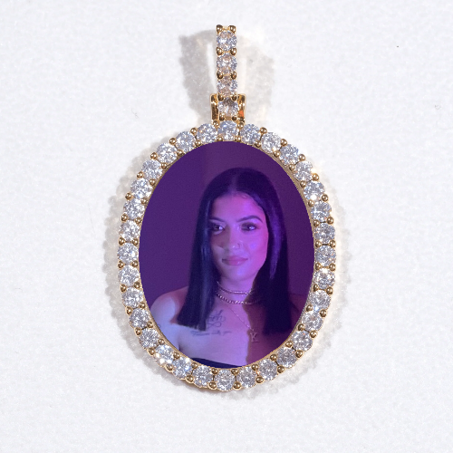 3D Oval Custom Picture Pendant