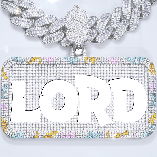 CUSTOM LETTER NECKLACE 3D COLORFUL SQUARE