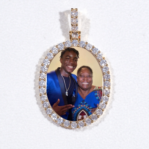 3D Oval Custom Picture Pendant