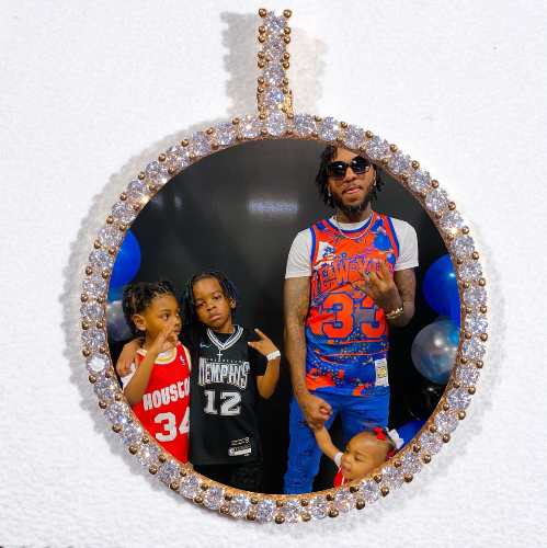 LARGE 3D CIRCLE CUSTOM PICTURE PENDANT