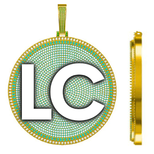 CUSTOM LETTER NECKLACE 3D BIG DISC