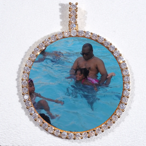 LARGE 3D CIRCLE CUSTOM PICTURE PENDANT