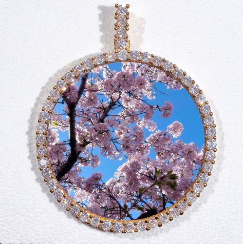 LARGE 3D CIRCLE CUSTOM PICTURE PENDANT
