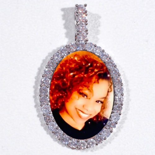 Large 3D Oval Custom Picture Pendant