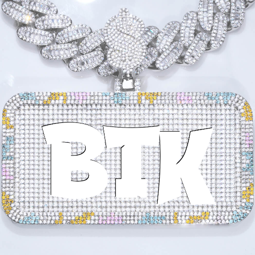 CUSTOM LETTER NECKLACE 3D COLORFUL SQUARE