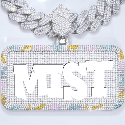 CUSTOM LETTER NECKLACE 3D COLORFUL SQUARE