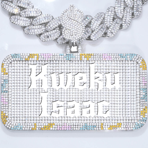 CUSTOM LETTER NECKLACE 3D COLORFUL SQUARE