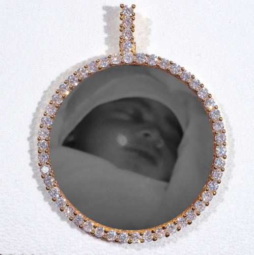 LARGE 3D CIRCLE CUSTOM PICTURE PENDANT