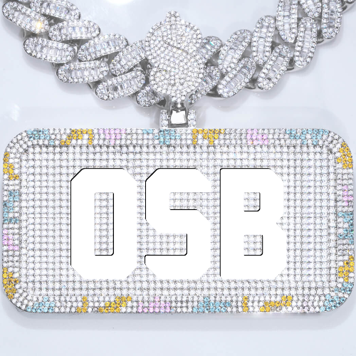CUSTOM LETTER NECKLACE 3D COLORFUL SQUARE