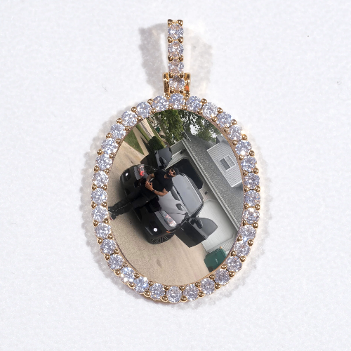 3D Oval Custom Picture Pendant