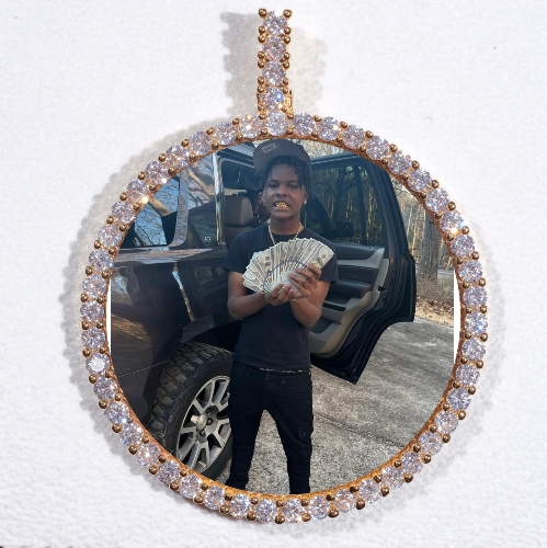 LARGE 3D CIRCLE CUSTOM PICTURE PENDANT