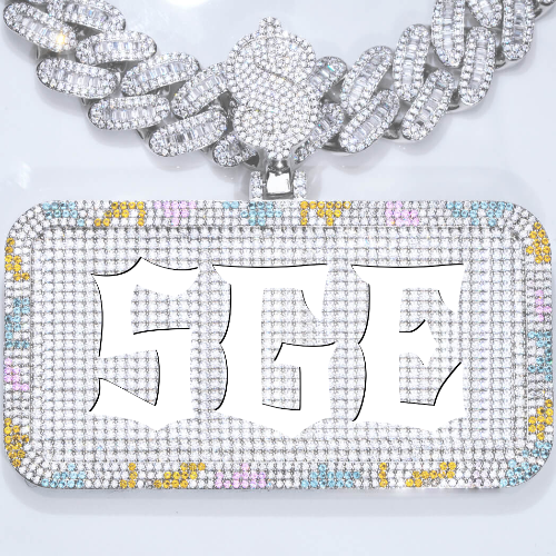 CUSTOM LETTER NECKLACE 3D COLORFUL SQUARE