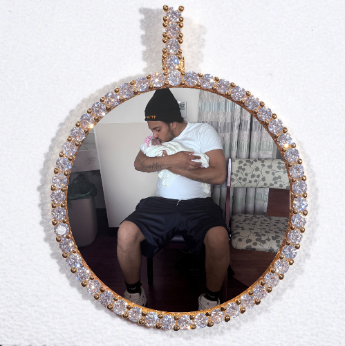 LARGE 3D CIRCLE CUSTOM PICTURE PENDANT