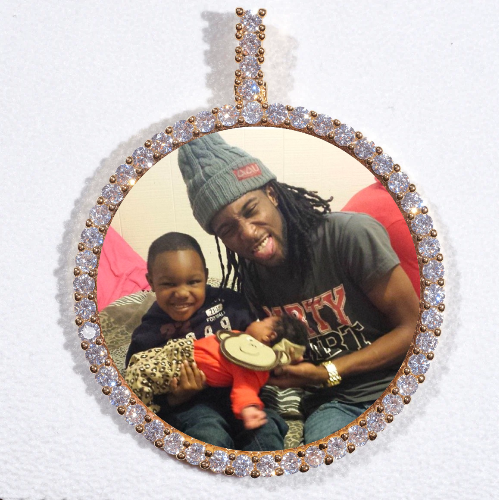 LARGE 3D CIRCLE CUSTOM PICTURE PENDANT