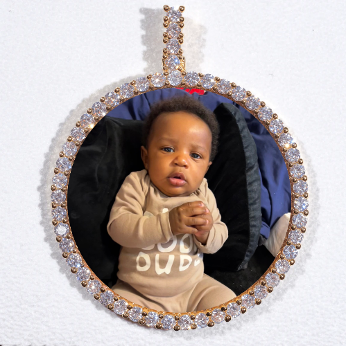 LARGE 3D CIRCLE CUSTOM PICTURE PENDANT