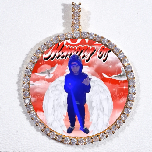 LARGE 3D CIRCLE CUSTOM PICTURE PENDANT