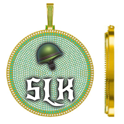 CUSTOM LETTER NECKLACE 3D BIG DISC