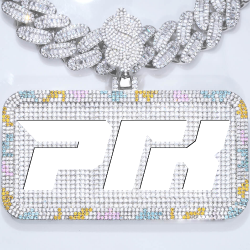 CUSTOM LETTER NECKLACE 3D COLORFUL SQUARE