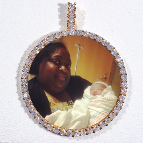 LARGE 3D CIRCLE CUSTOM PICTURE PENDANT