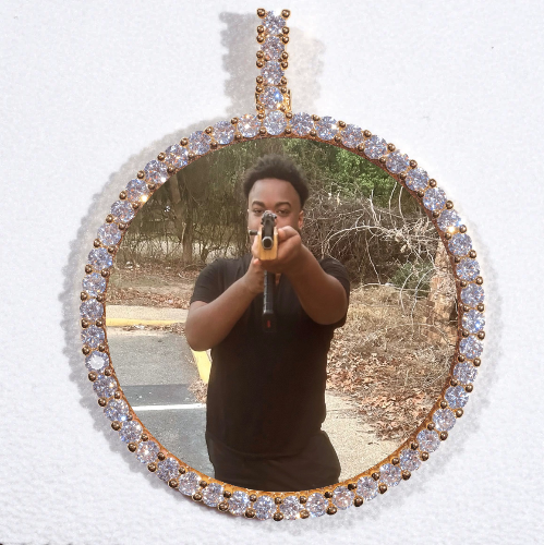 LARGE 3D CIRCLE CUSTOM PICTURE PENDANT