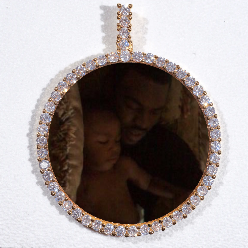 LARGE 3D CIRCLE CUSTOM PICTURE PENDANT