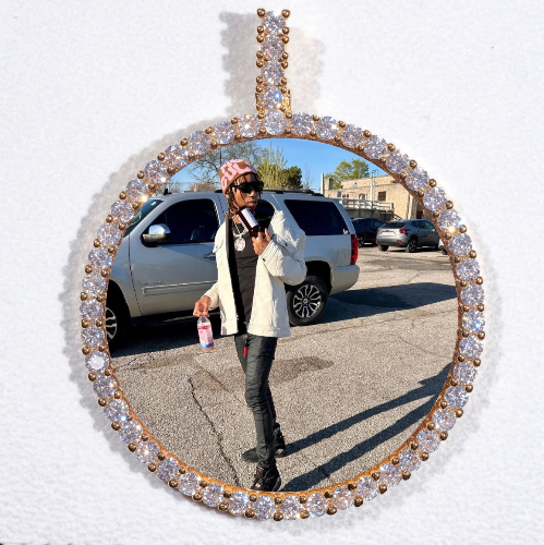 LARGE 3D CIRCLE CUSTOM PICTURE PENDANT