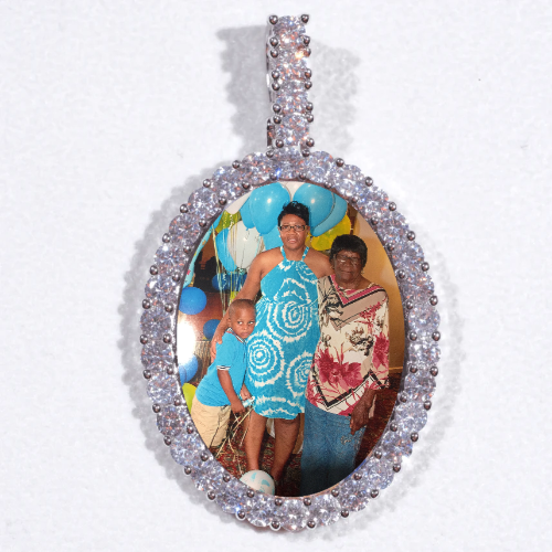 Large 3D Oval Custom Picture Pendant
