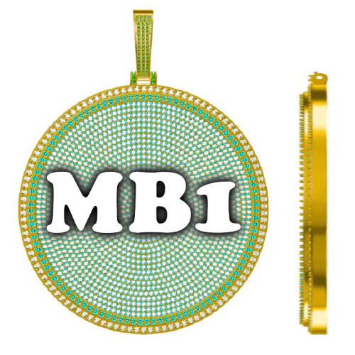 CUSTOM LETTER NECKLACE 3D BIG DISC