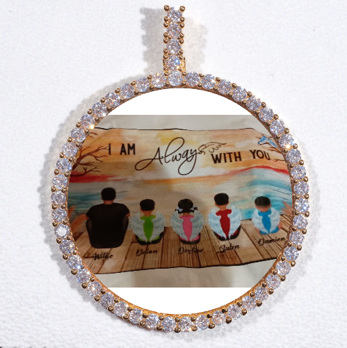 LARGE 3D CIRCLE CUSTOM PICTURE PENDANT