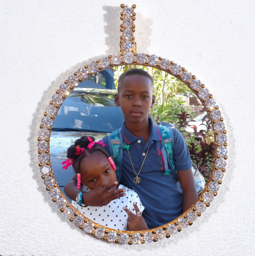 LARGE 3D CIRCLE CUSTOM PICTURE PENDANT