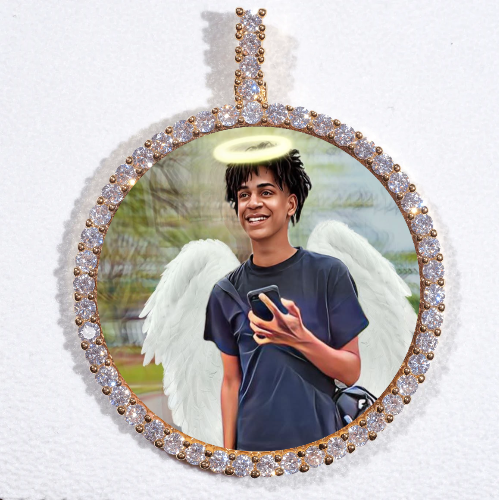 LARGE 3D CIRCLE CUSTOM PICTURE PENDANT