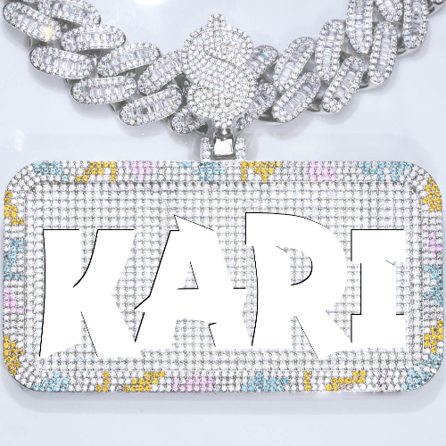 CUSTOM LETTER NECKLACE 3D COLORFUL SQUARE