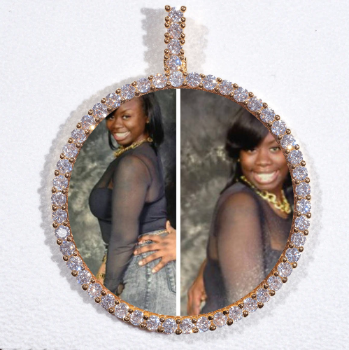 LARGE 3D CIRCLE CUSTOM PICTURE PENDANT