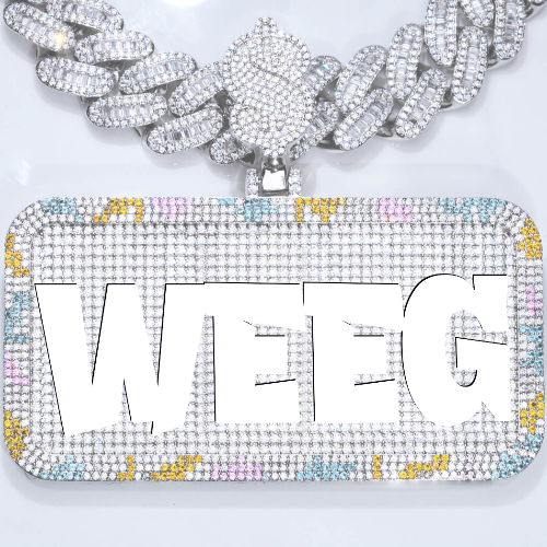 CUSTOM LETTER NECKLACE 3D COLORFUL SQUARE