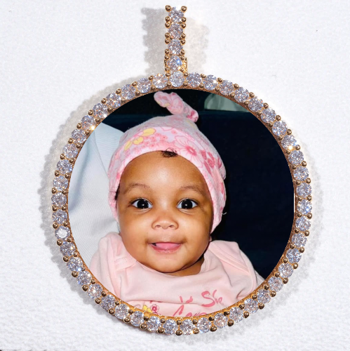 LARGE 3D CIRCLE CUSTOM PICTURE PENDANT